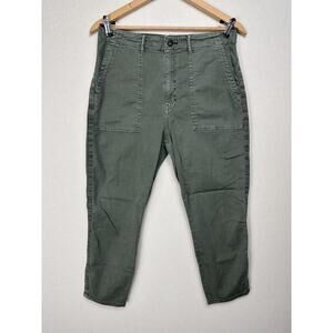 Pistola Women's Straight Leg Capri Pant SZ 33 Stretch Army Green Utility Grunge